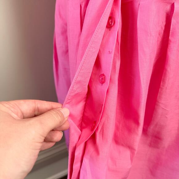 Vintage Inspired Alex Marie Pink Wrap Dress Size 14 Eyelet Hem Fit & Flare - Picture 4 of 11